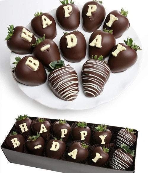 Happy Birthday Chocolate Covered Strawberries