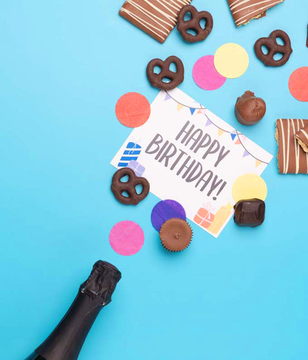 Birthday Red Wine & Gourmet Treats Gift Box - The Gift Basket Store