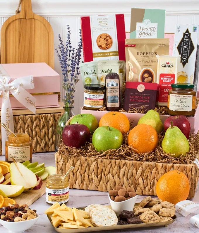 With Sympathy Gourmet Fruit Gift Basket