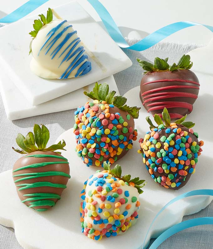 Chocolate Covered Birthday Strawberries - 6 Pieces