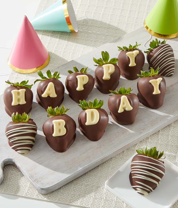 Happy Birthday Chocolate Covered Strawberries
