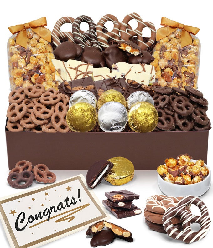 Congratulations Chocolate Covered Snack Tray