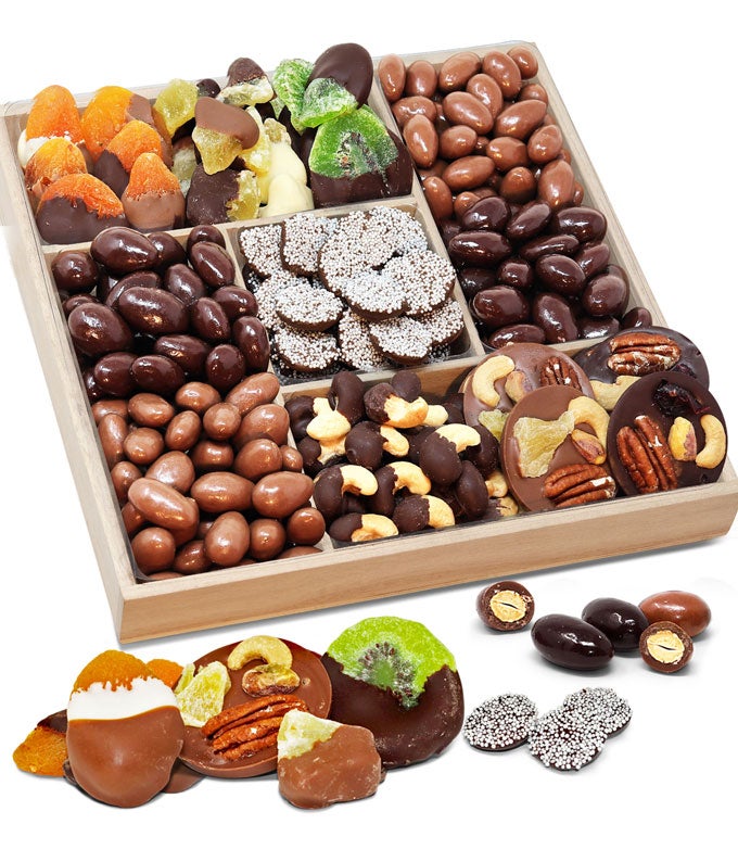 Belgian Chocolate Covered Dried Fruit and Nut Tray