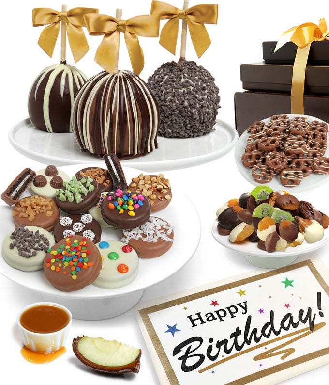 Happy Birthday Belgian Chocolate Covered Fruit Gift Basket