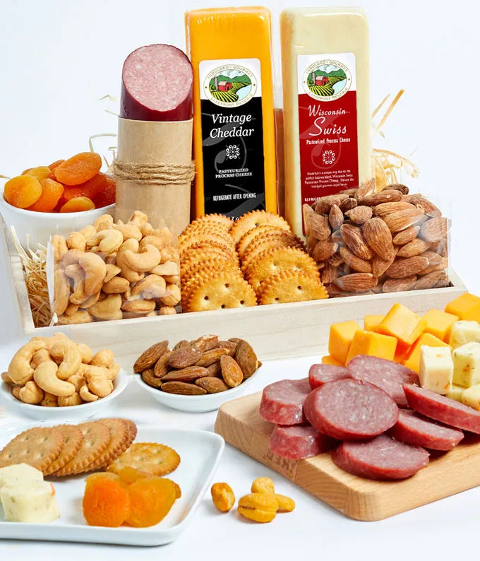 Cheese, Sausage, Crackers &amp; Nuts Tray