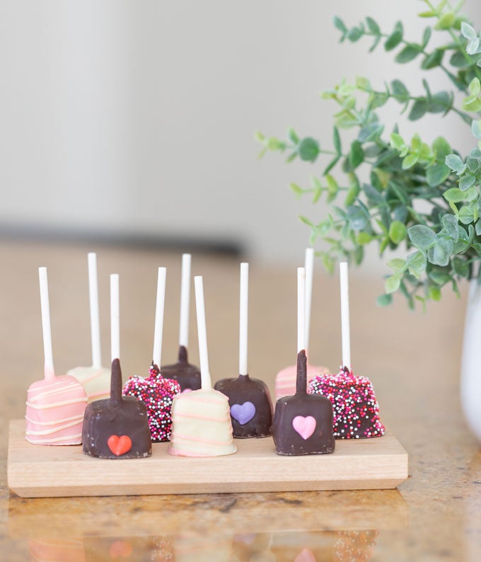 Heart Chocolate Covered Cheesecake Pops