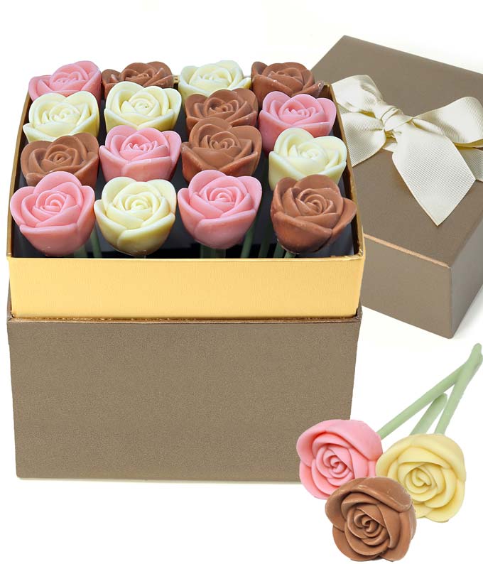 Belgian Chocolate 16 Rose Bouquet