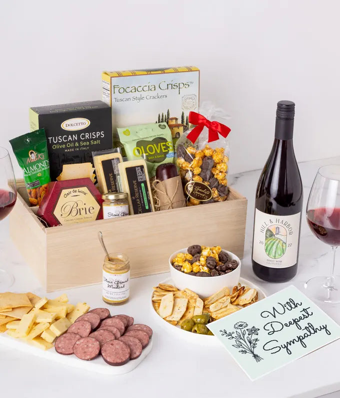Deepest Sympathy Red Wine Gift Box