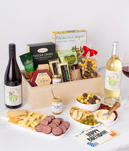 Birthday Charcuterie &amp; Wine Gift Box - Duo