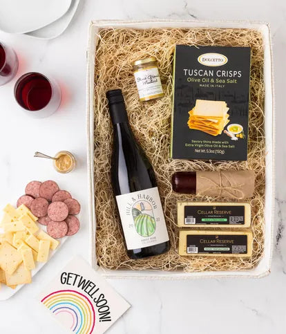 Get Well Soon Charcuterie &amp; Red Wine Gift Box