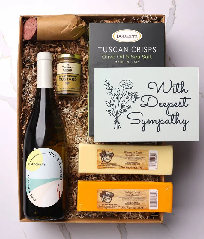 Deepest Sympathy Red Wine Gift Box