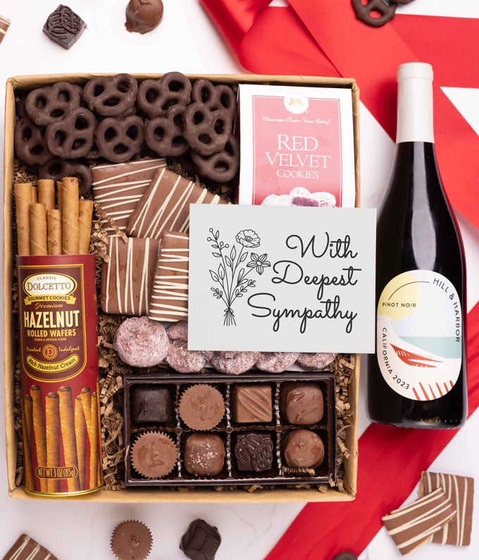 Deepest Sympathy Red Wine Gift Box