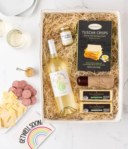 Get Well Soon Charcuterie &amp; White Wine Gift Box