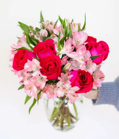 Perfectly Pink Roses and Rosé Wine with Gourmet Chocolates
