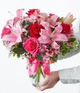 Roses & Lilies with Red Wine