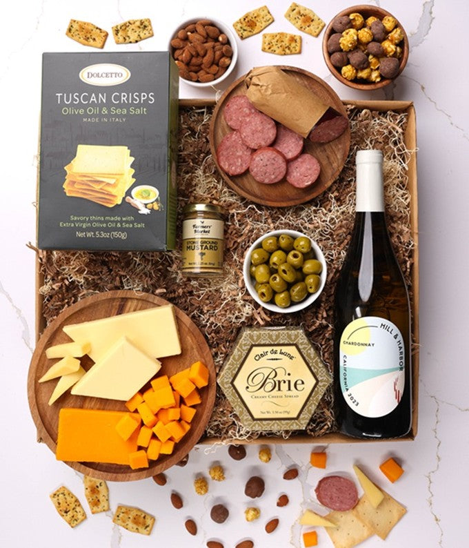 Deluxe White Wine Charcuterie Gift Box