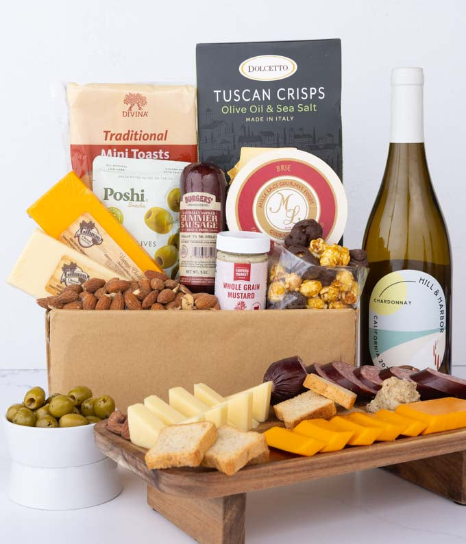 Deluxe White Wine Charcuterie Gift Box