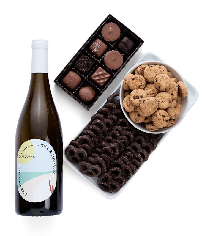 White Wine &amp; Sweet Treats Gift Box