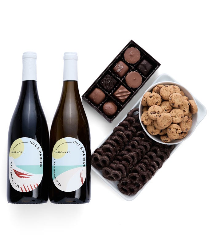 Red &amp; White Wine Sweet Treats Gift Box