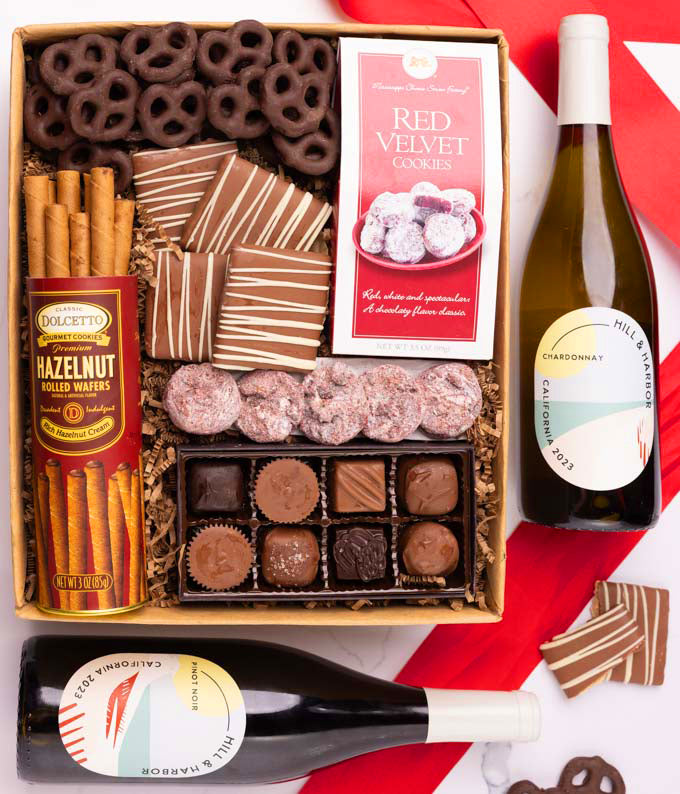 Red &amp; White Wine Sweet Treats Gift Box