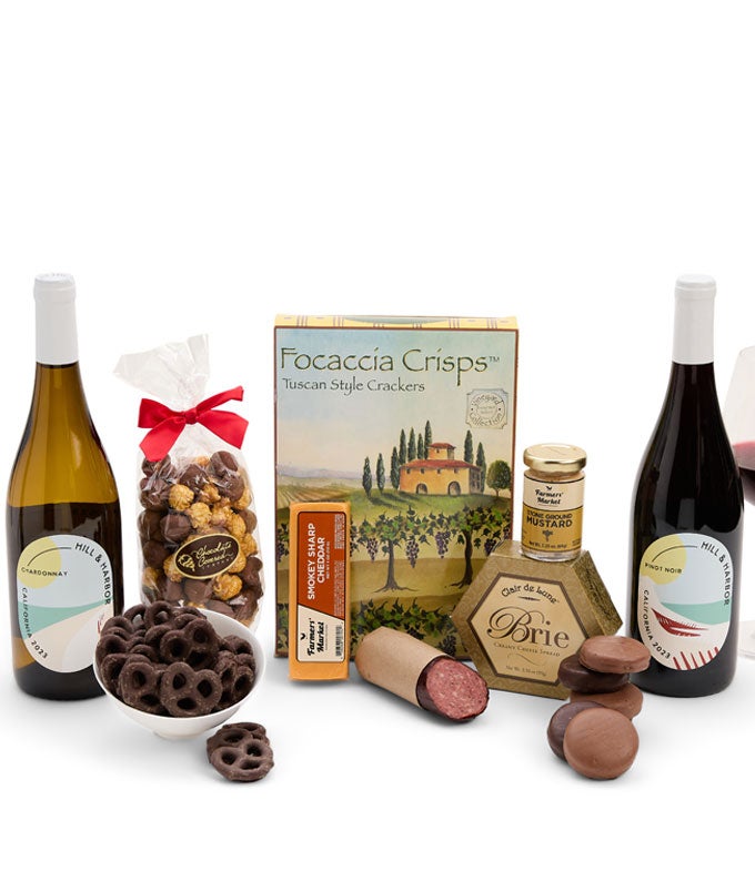 Red &amp; White Wine with Sweet &amp; Savory Gift Box