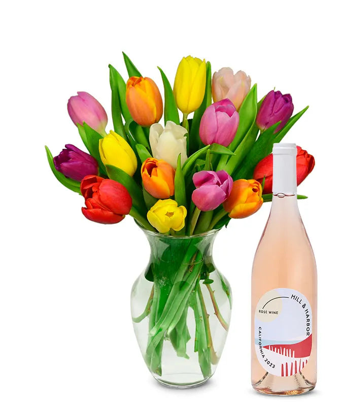 Rainbow Tulips and Rosé