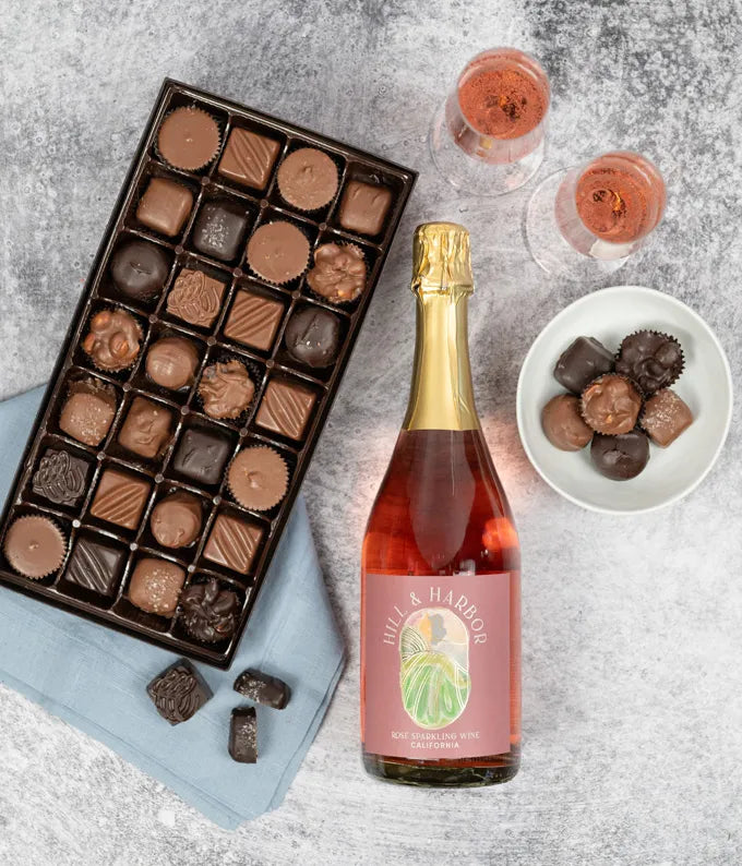 Sparkling Wine &amp; Gourmet Chocolates Gift Box