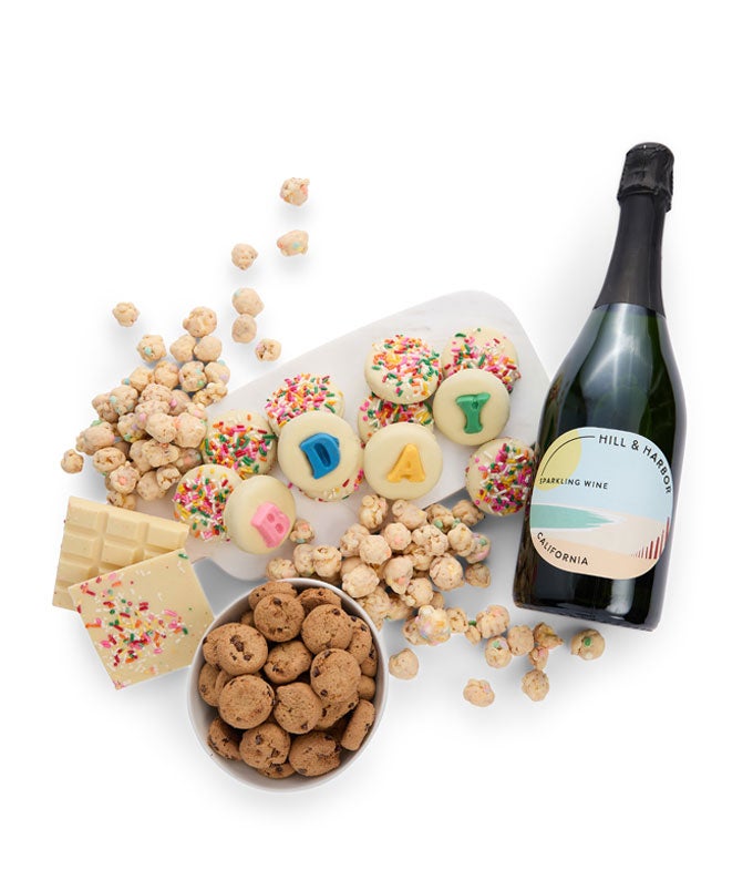 Sparkling Wine &amp; Sweet Treats B-Day Celebration Gift Box