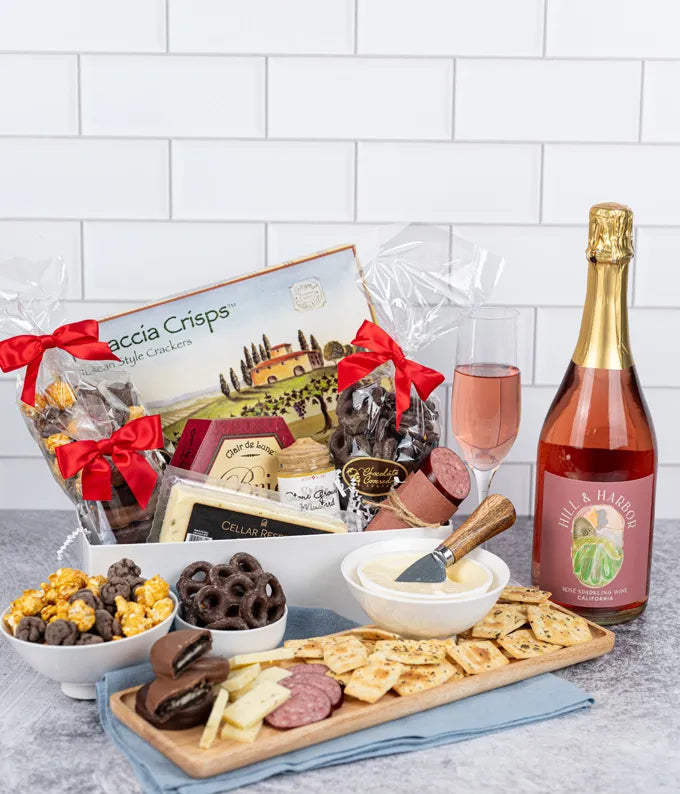 Sweet &amp; Savory Gift Box with California Sparkling Wine