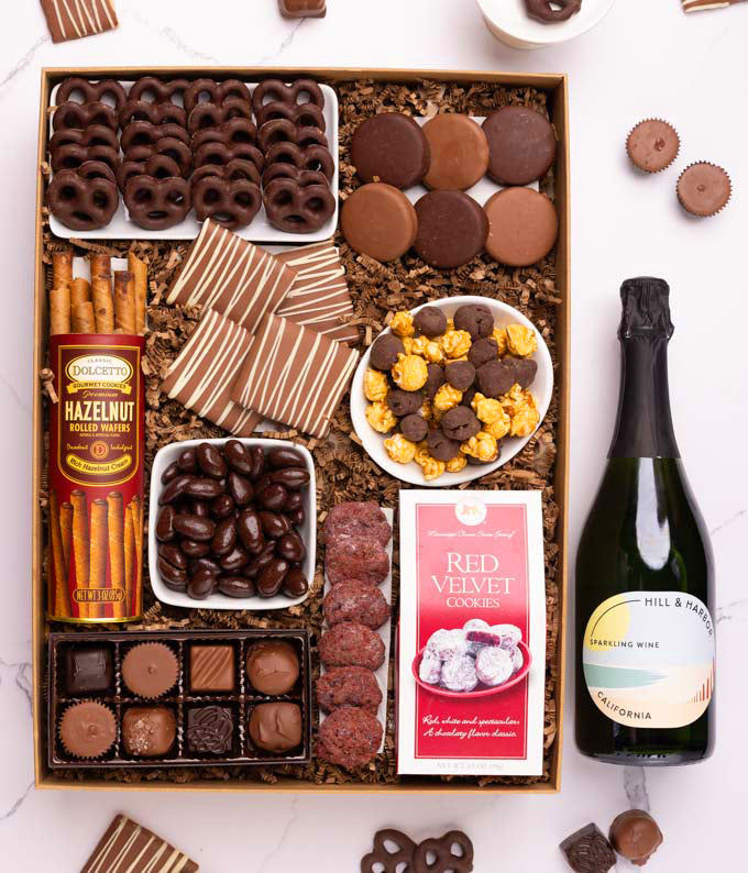Deluxe California Sparkling Wine &amp; Sweets Gift Box
