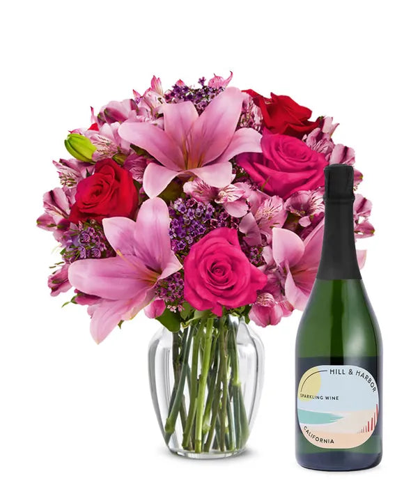 Roses & Lilies with Sparkling Wine