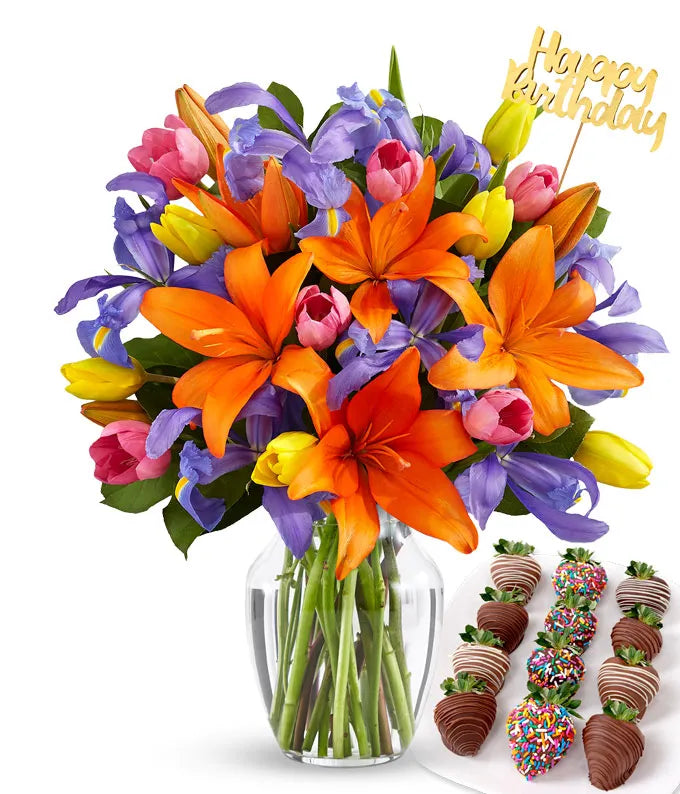 Kaleidoscope &amp; Chocolate Covered Strawberries Birthday Bundle
