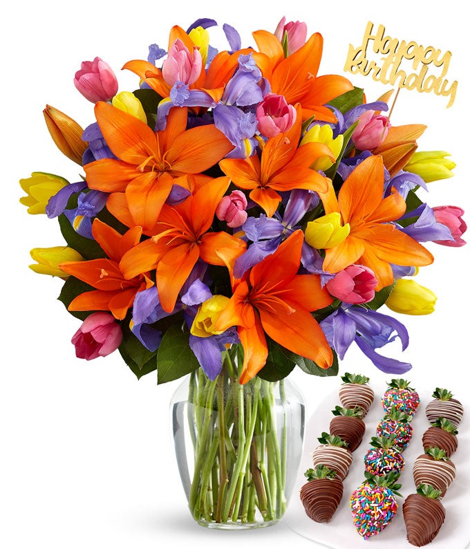 Deluxe Kaleidoscope Blooms &amp; Berry Birthday Bundle