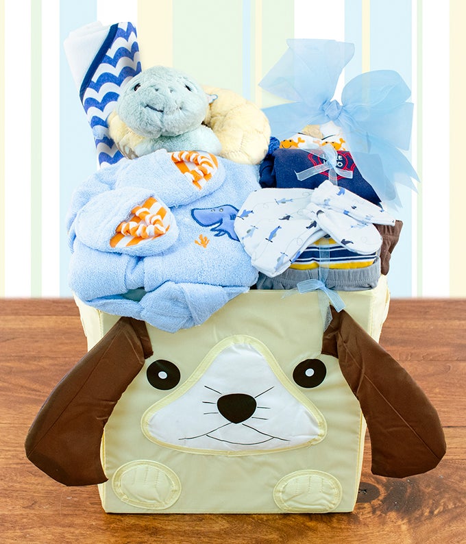 Beautiful Blue Baby Outfits Gift Basket