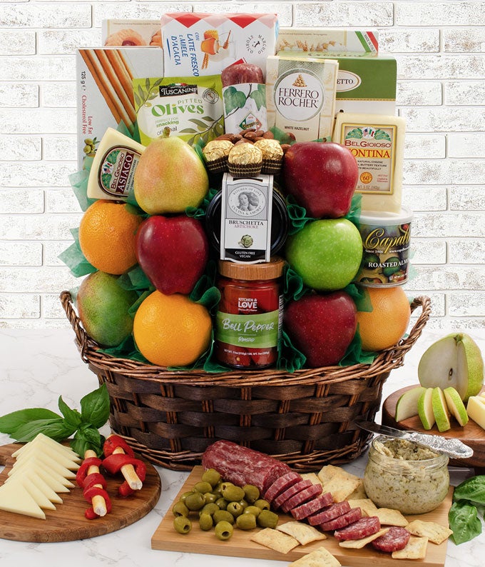 Italian Delicacies Fruit & Gourmet Gift Basket