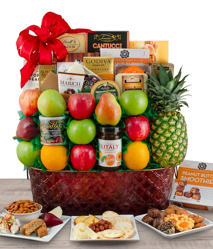 Plentiful Pleasures Fruit &amp; Gourmet Gift Basket