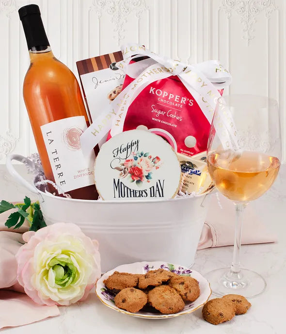 Happy Mother&#39;s Day White Wine &amp; Sweets Gift