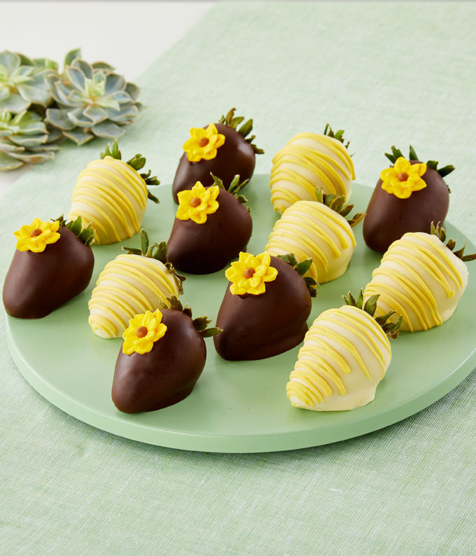 Chocolate Covered Sunflower Strawberries for Mom