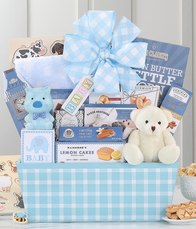 Blue Sweetest New Baby Gift Box The Gift Basket Store