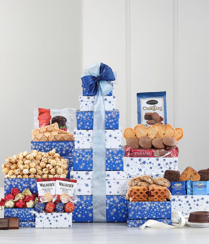 Winter's First Snow Gourmet Gift Tower