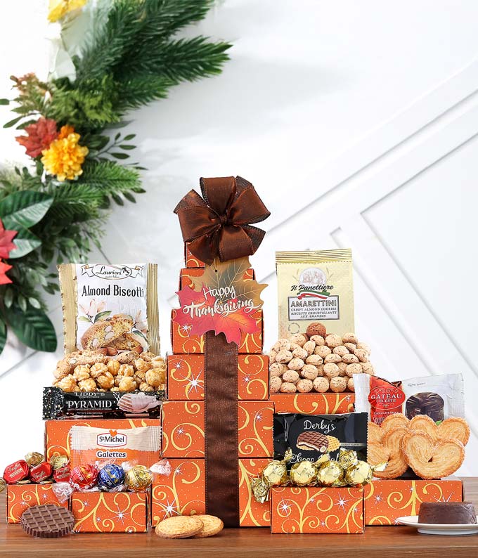 Sweet Happy Thanksgiving Gift Tower