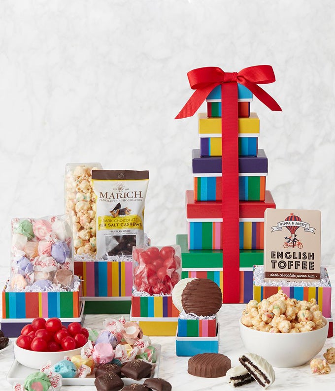 Hickory Farms candy gift tower