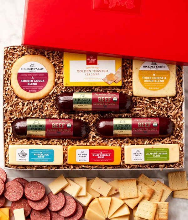 Gourmet Meat & Cheese Gift Box - The Gift Basket Store