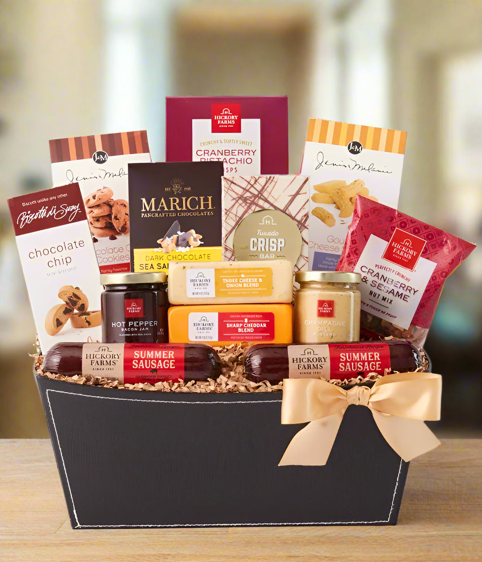 Hickory Farms meat and cheese gourmet gift basket