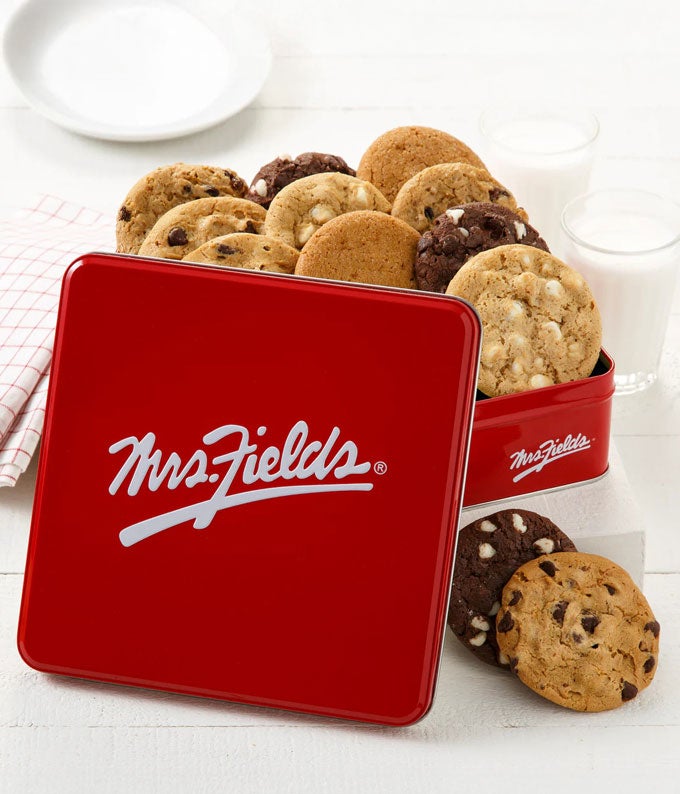 One Dozen Mrs. Fields Signature Cookie Tin