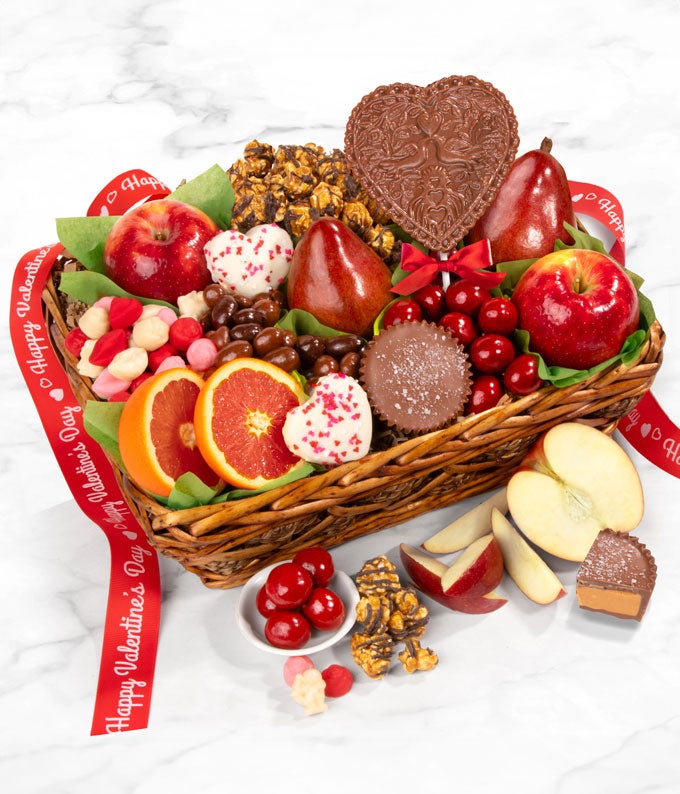 Valentine Fruit & Chocolate Gift Basket