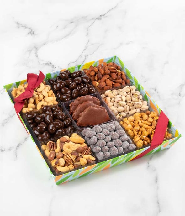 Chocolate Dipped Nuts Gift Tray