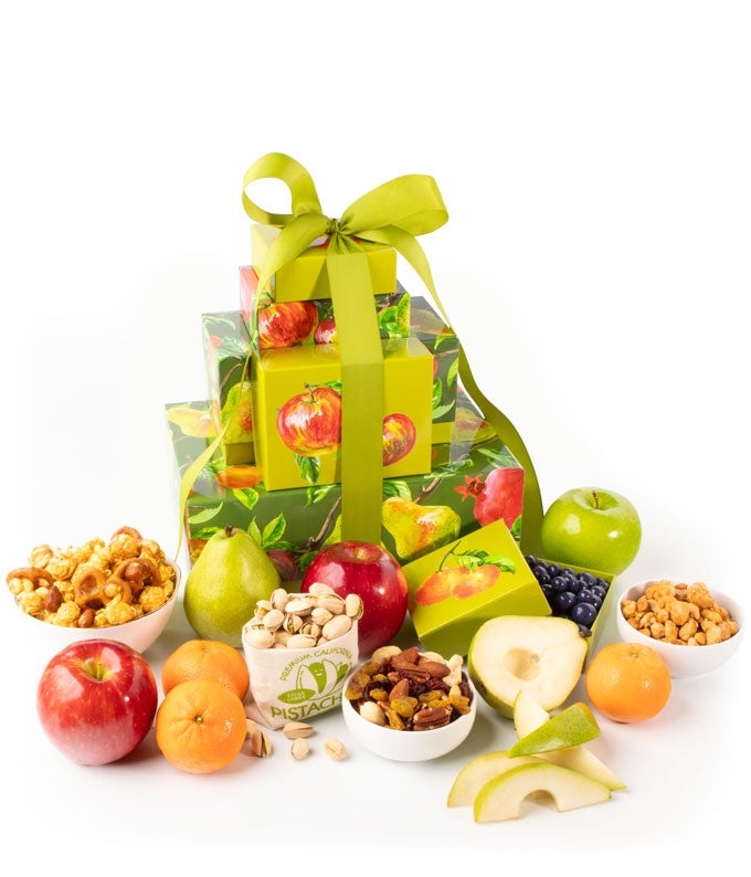 Easter Fruit, Nuts, & Sweets Gift Tower