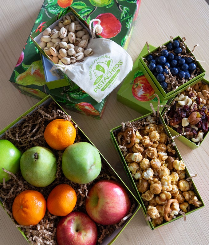 Sympathy Fruit, Nuts, &amp; Sweets Gift Tower