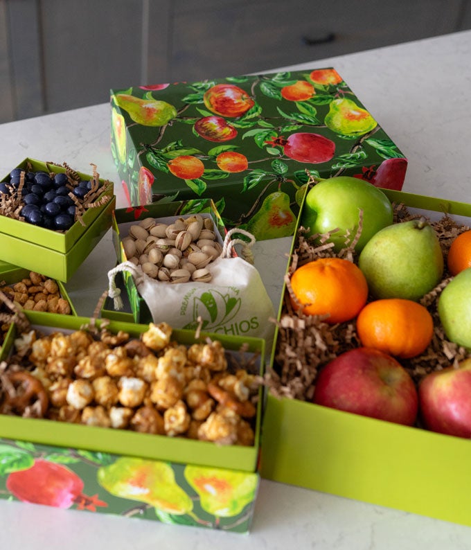 Easter Fruit, Nuts, & Sweets Gift Tower